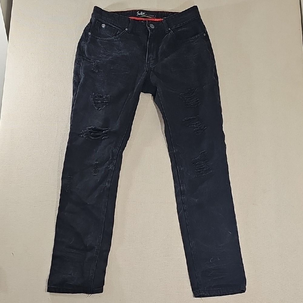Switch Remarkable Men's Slim Fit Distressed Jeans - Black 32x32